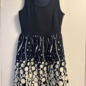 Doe & Rae Black White and Navy Dress